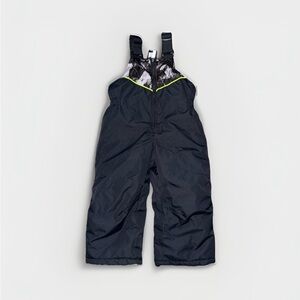 ZeroXposur Toddler Black Snow Bib Overalls with Neon Trim